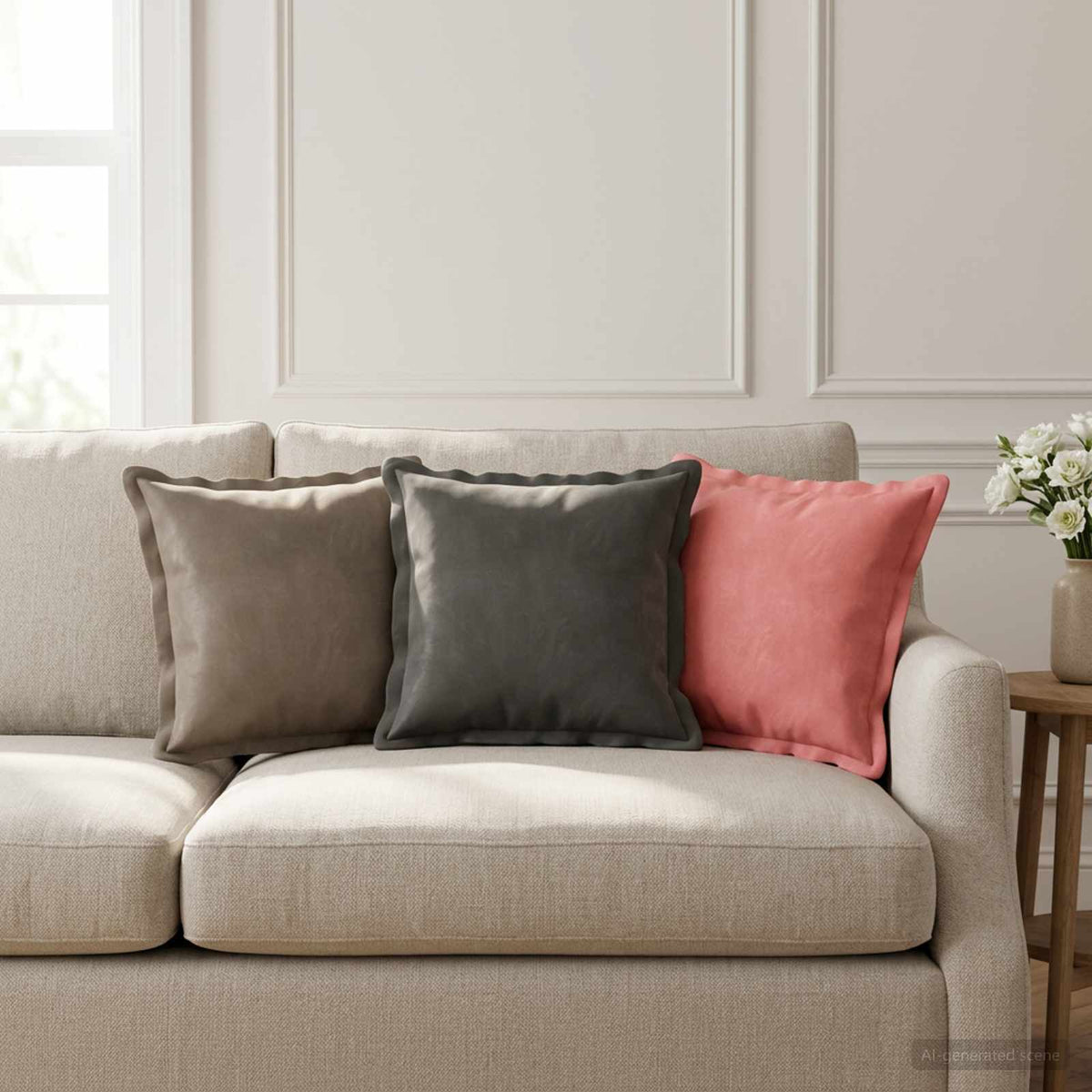 Cushion Cover 6 pcs HOUTEN Pink 35 x 35 cm Velvet