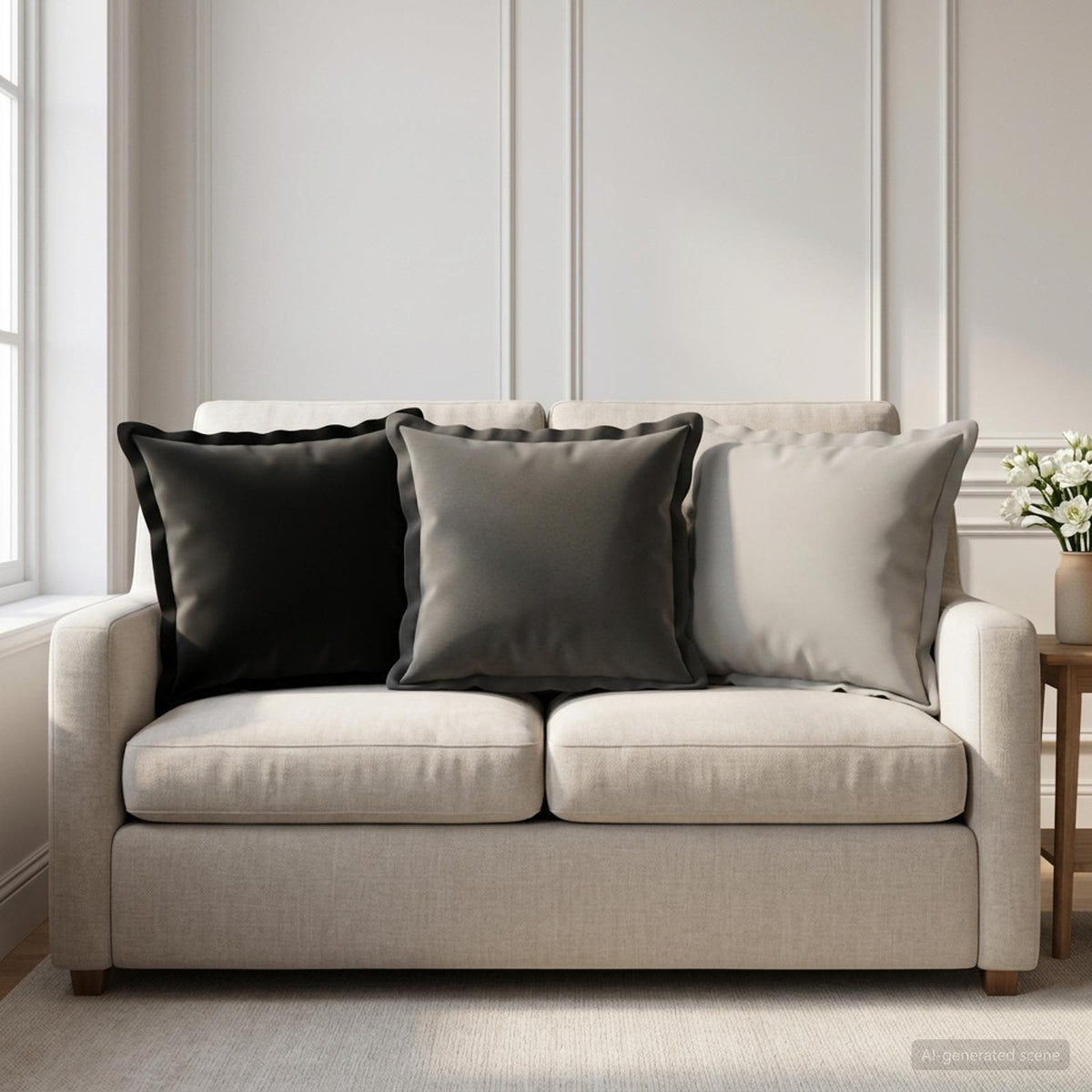 Cushion with Pillow HOUTEN 12 pcs Grey Polyester