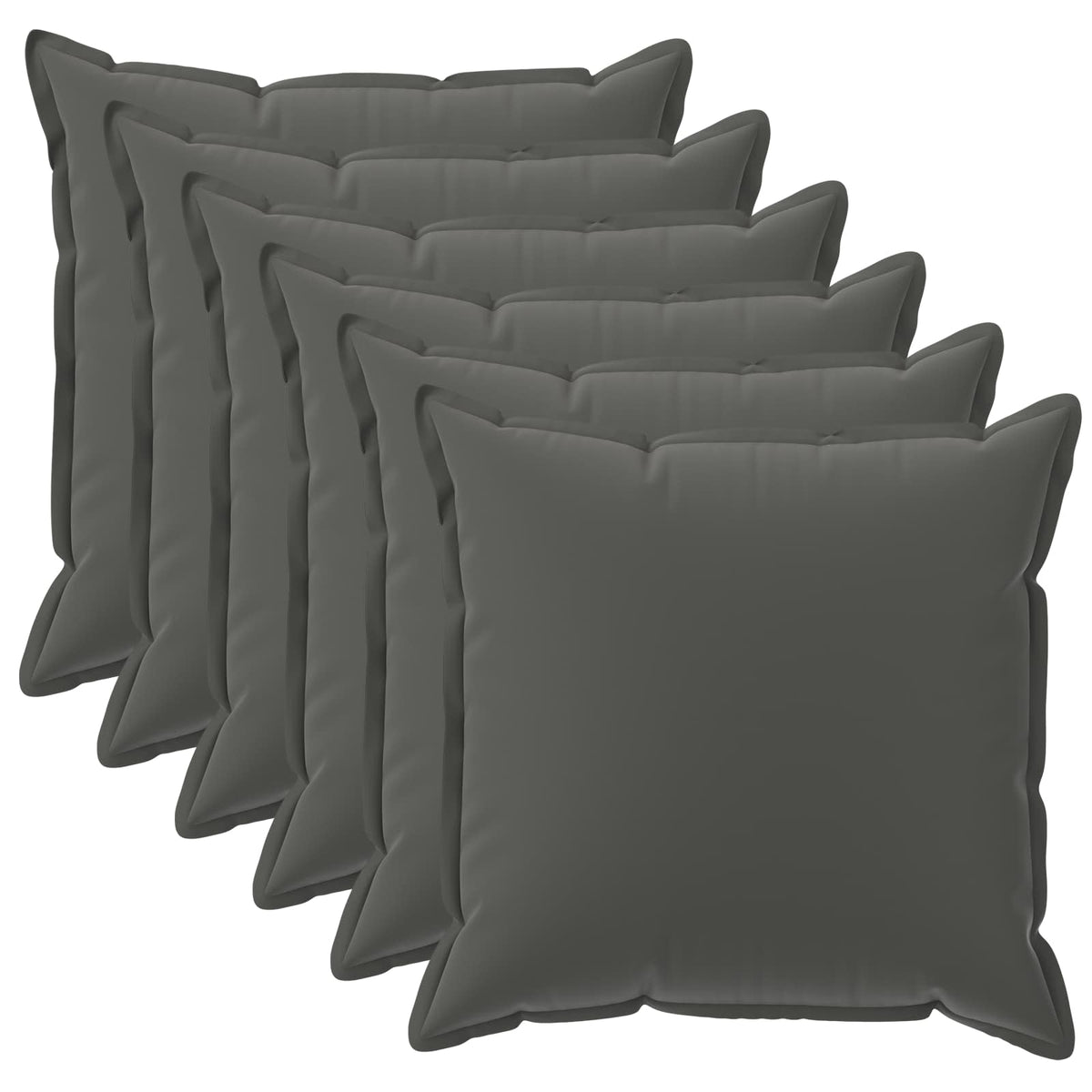 Cushion Cover 6 pcs HOUTEN Anthracite 30 x 30 cm Polyester