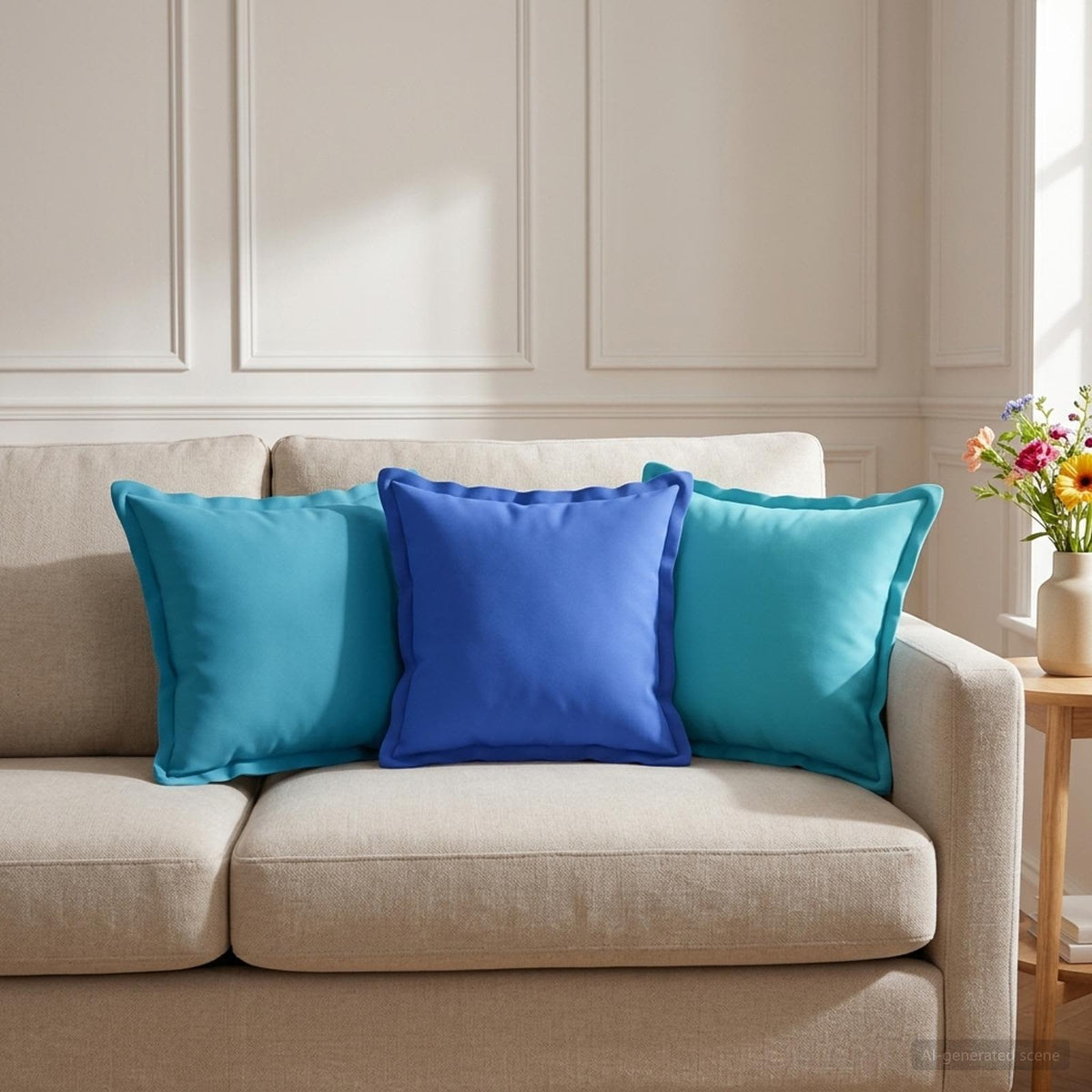 Cushion with Pillow HOUTEN 2 pcs Royal Blue Polyester