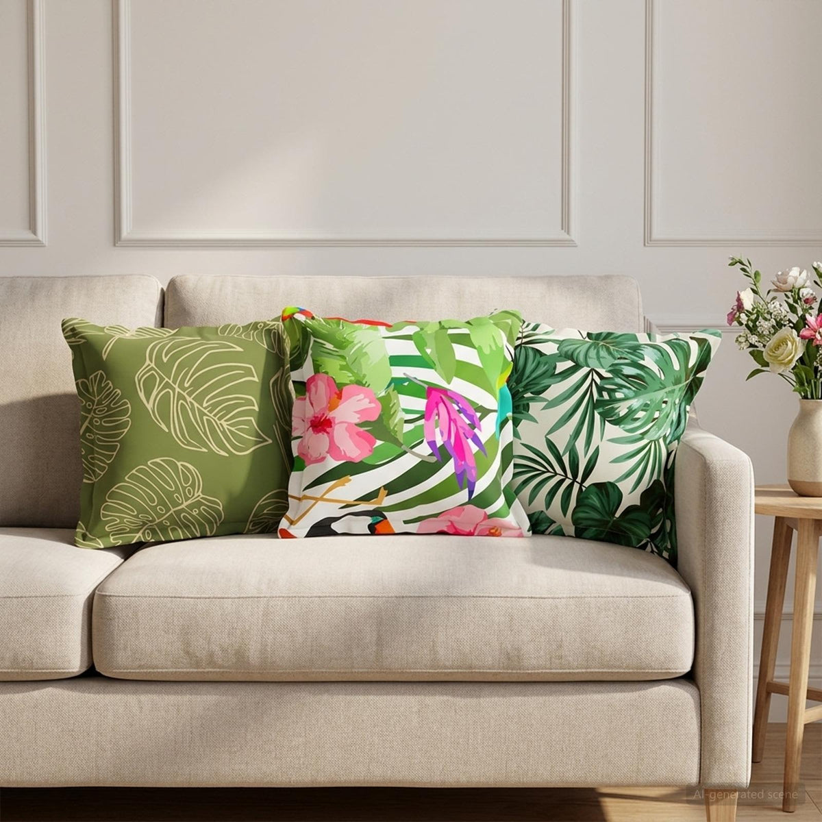 Cushion with Pillow HOUTEN 2 pcs Multicolour Polyester