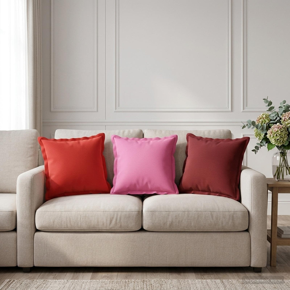 Cushion with Pillow HOUTEN 2 pcs Red Polyester