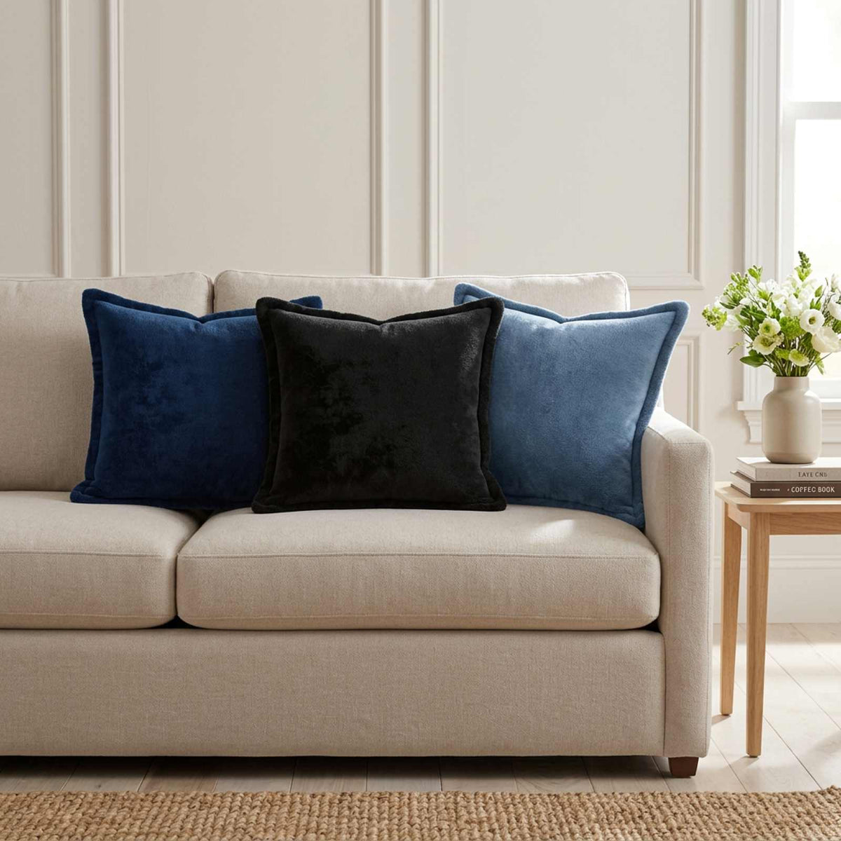 Cushion Cover 12 pcs HOUTEN Light Blue 40 x 40 cm Flannel