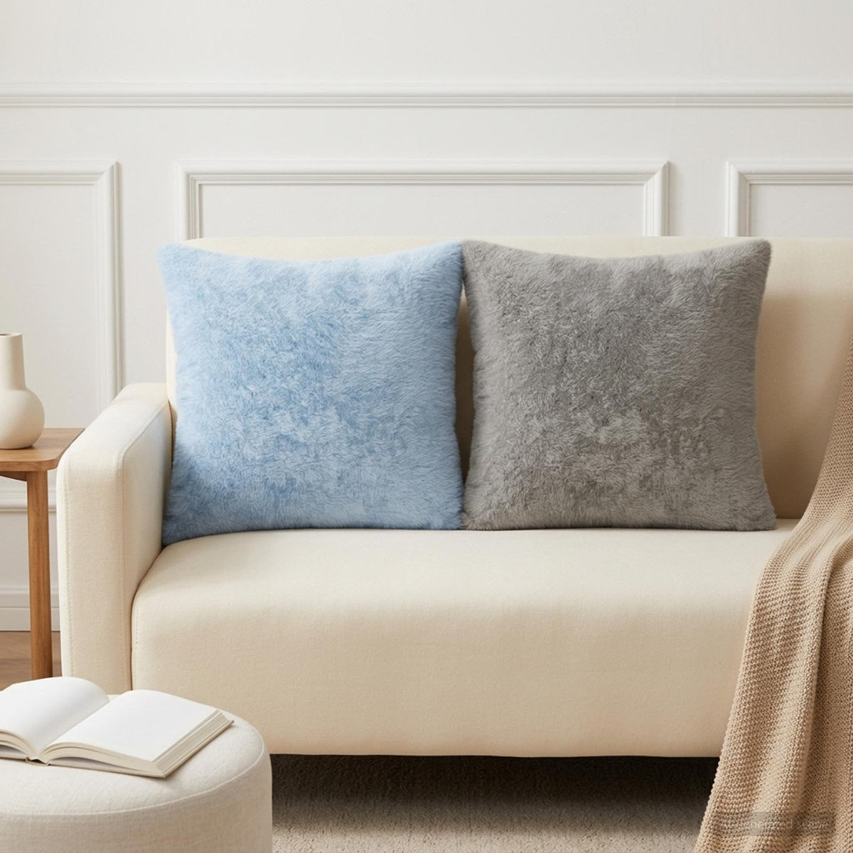 Cushion Cover 6 pcs HOUTEN Light Grey 30 x 30 cm