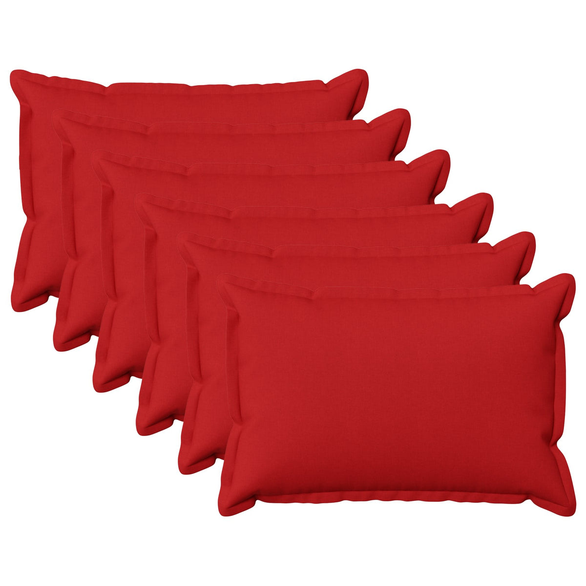 Cushion Cover 6 pcs HOUTEN Red 30 x 50 cm Faux Linen