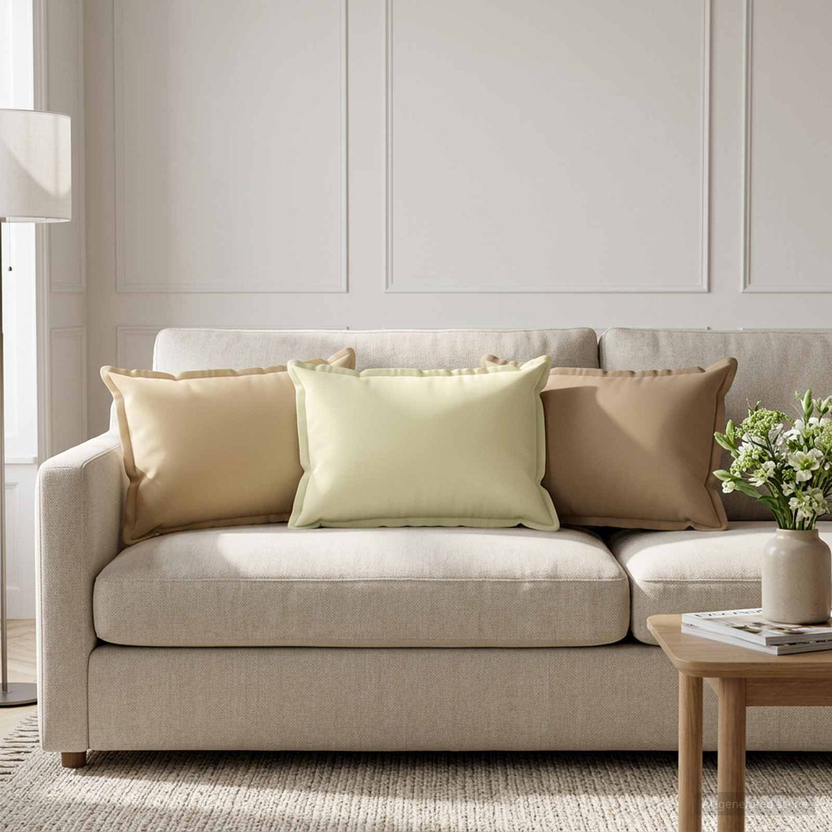 Cushion Cover 6 pcs HOUTEN Taupe 40 x 60 cm Polyester