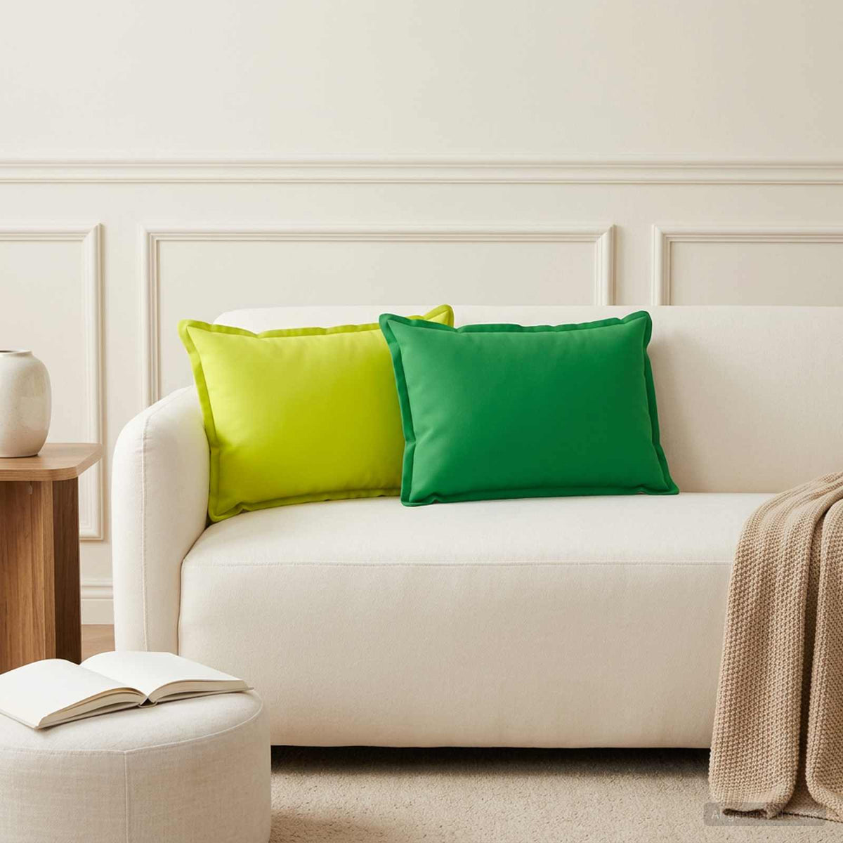 Cushion Cover 6 pcs HOUTEN Bright Green 30 x 50 cm Polyester