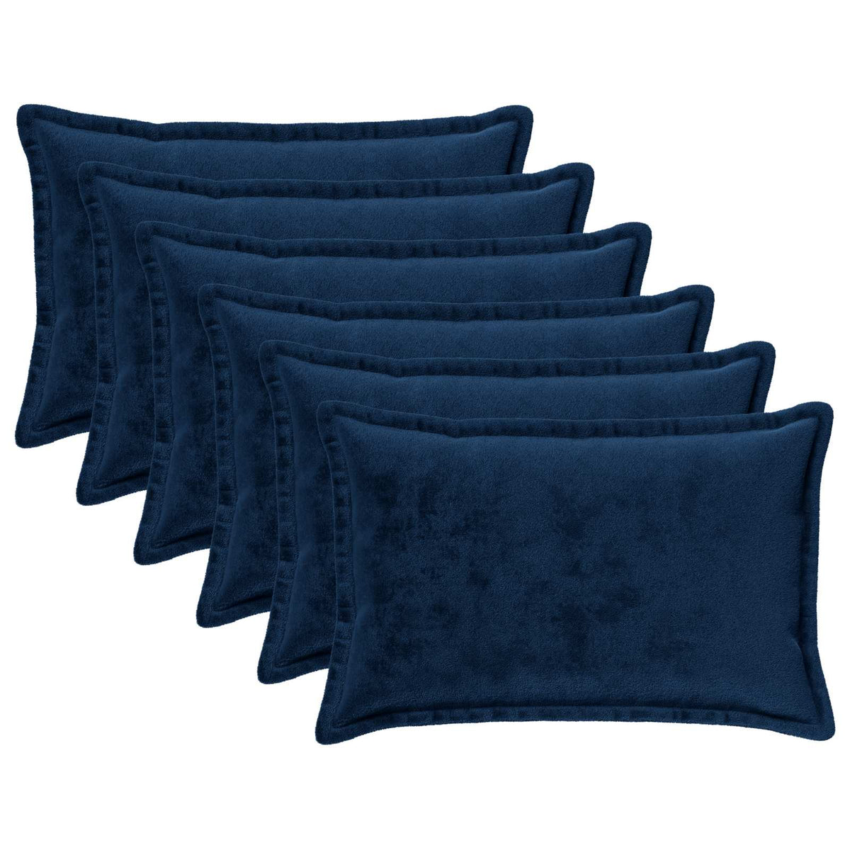 Cushion Cover 6 pcs HOUTEN Navy Blue 30 x 50 cm Flannel