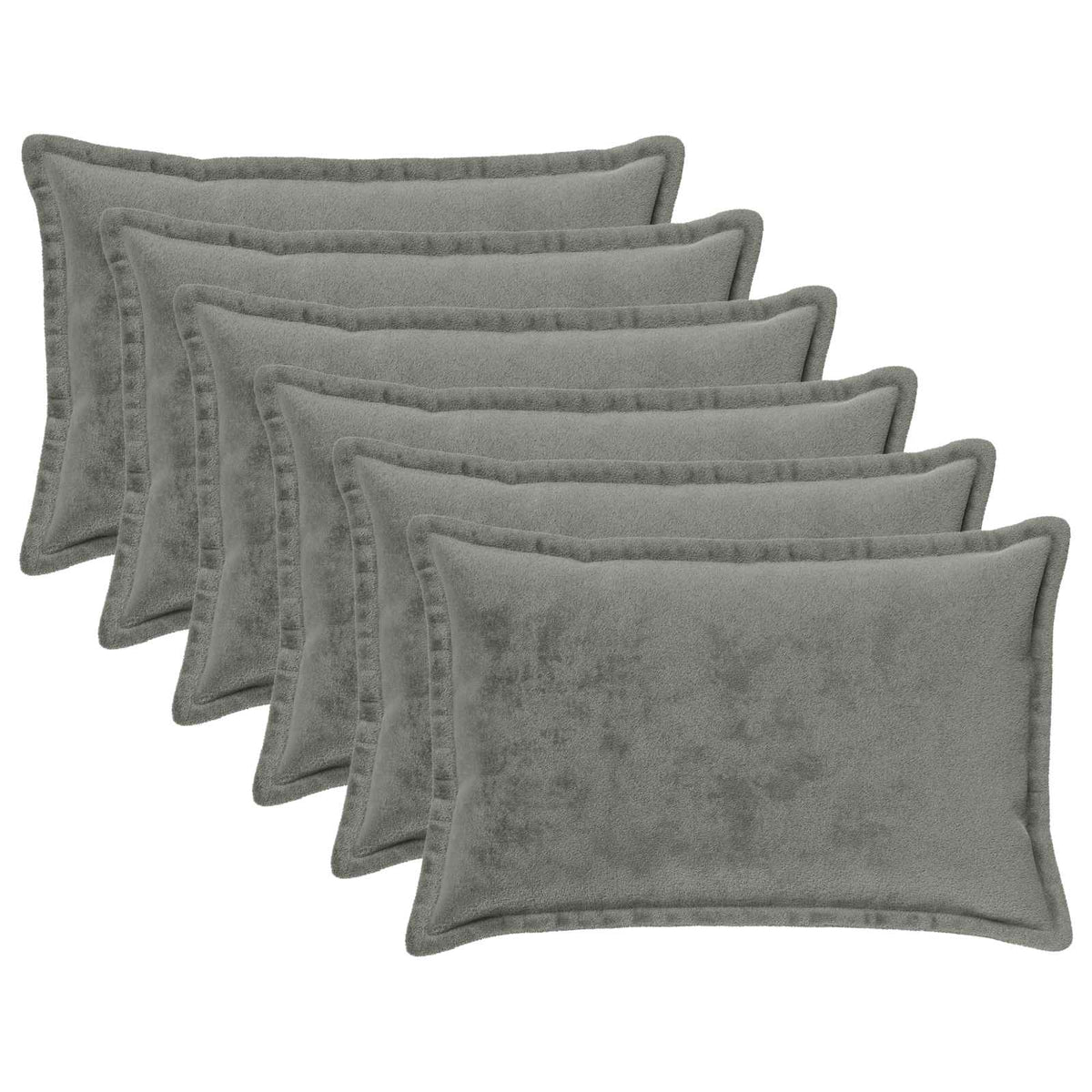 Cushion Cover 6 pcs HOUTEN Dark Grey 30 x 50 cm Flannel