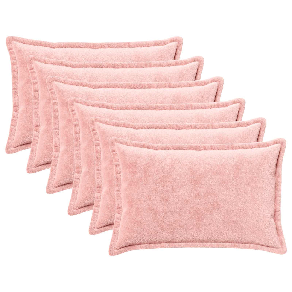 Cushion Cover 6 pcs HOUTEN Pink 30 x 50 cm Flannel