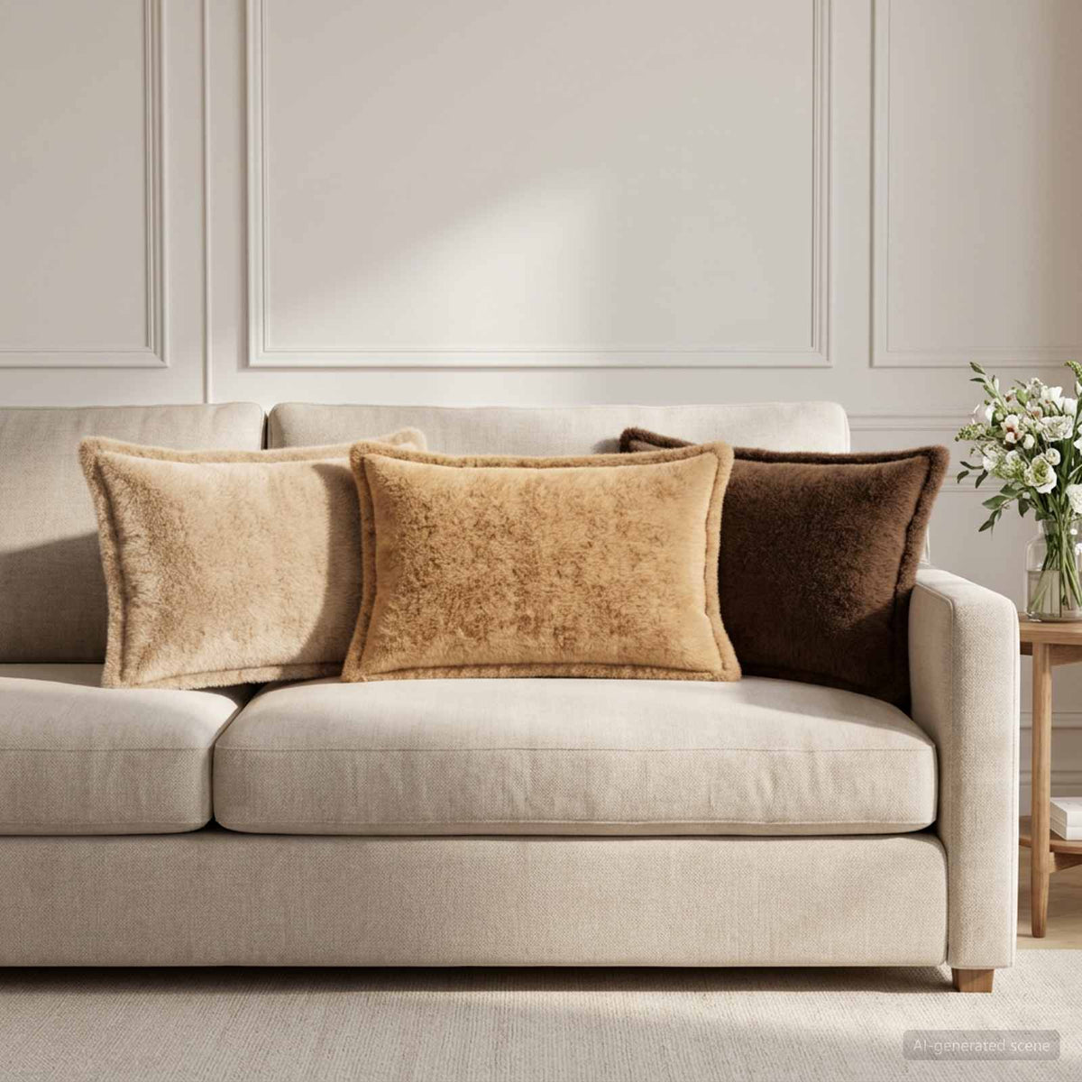 Cushion Cover 6 pcs HOUTEN Light Brown 30 x 50 cm