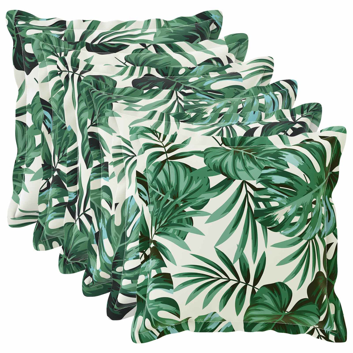 Cushion Cover 6 pcs HOUTEN Leaf Pattern 35 x 35 cm Polyester