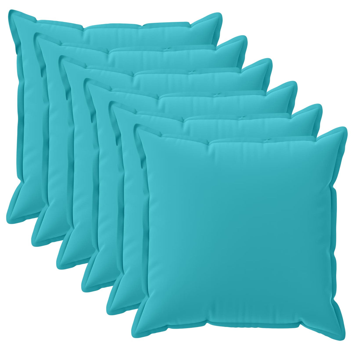 Cushion Cover 6 pcs HOUTEN Turquoise 35 x 35 cm Polyester
