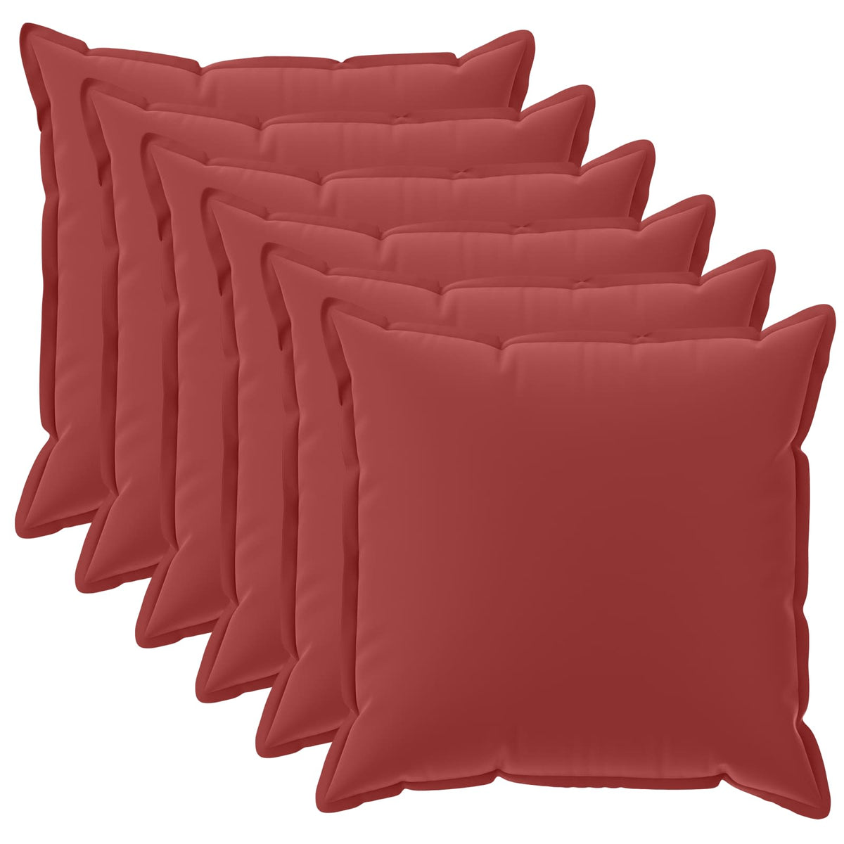 Cushion Cover 6 pcs HOUTEN Wine Red 35 x 35 cm Polyester
