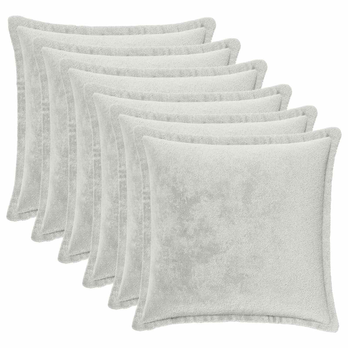 Cushion Cover 6 pcs HOUTEN Light Grey 35 x 35 cm Flannel