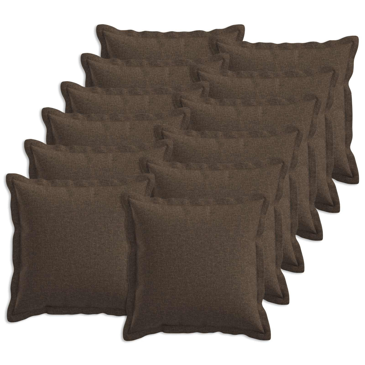 Cushion Cover 12 pcs HOUTEN Taupe 40 x 40 cm Faux Linen