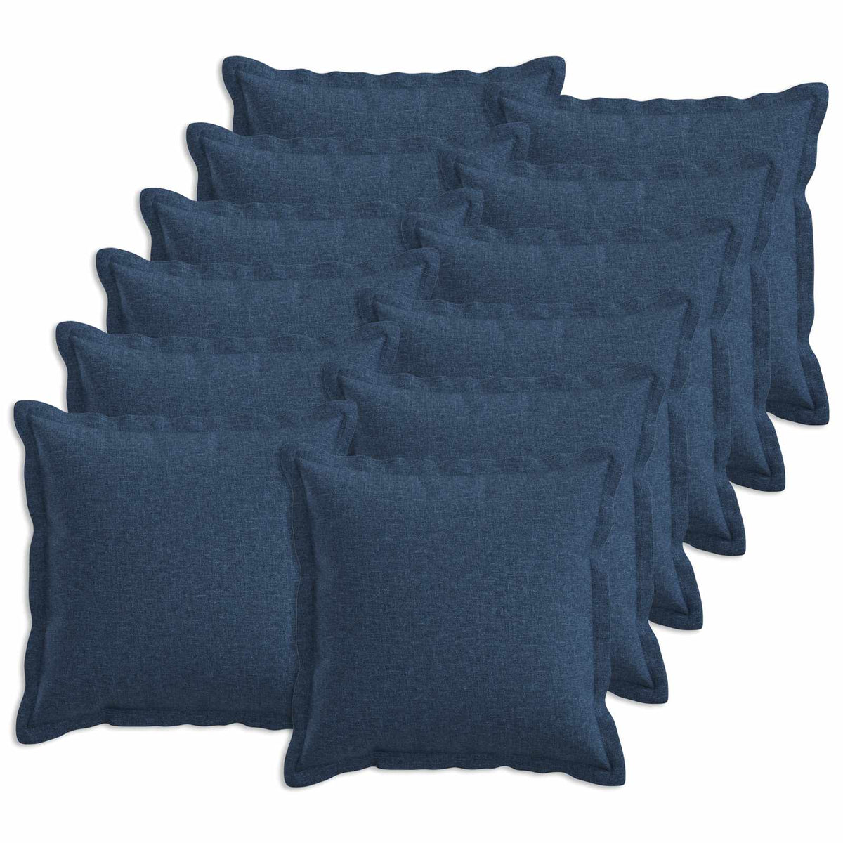 Cushion Cover 12 pcs HOUTEN Blue 40 x 40 cm Faux Linen