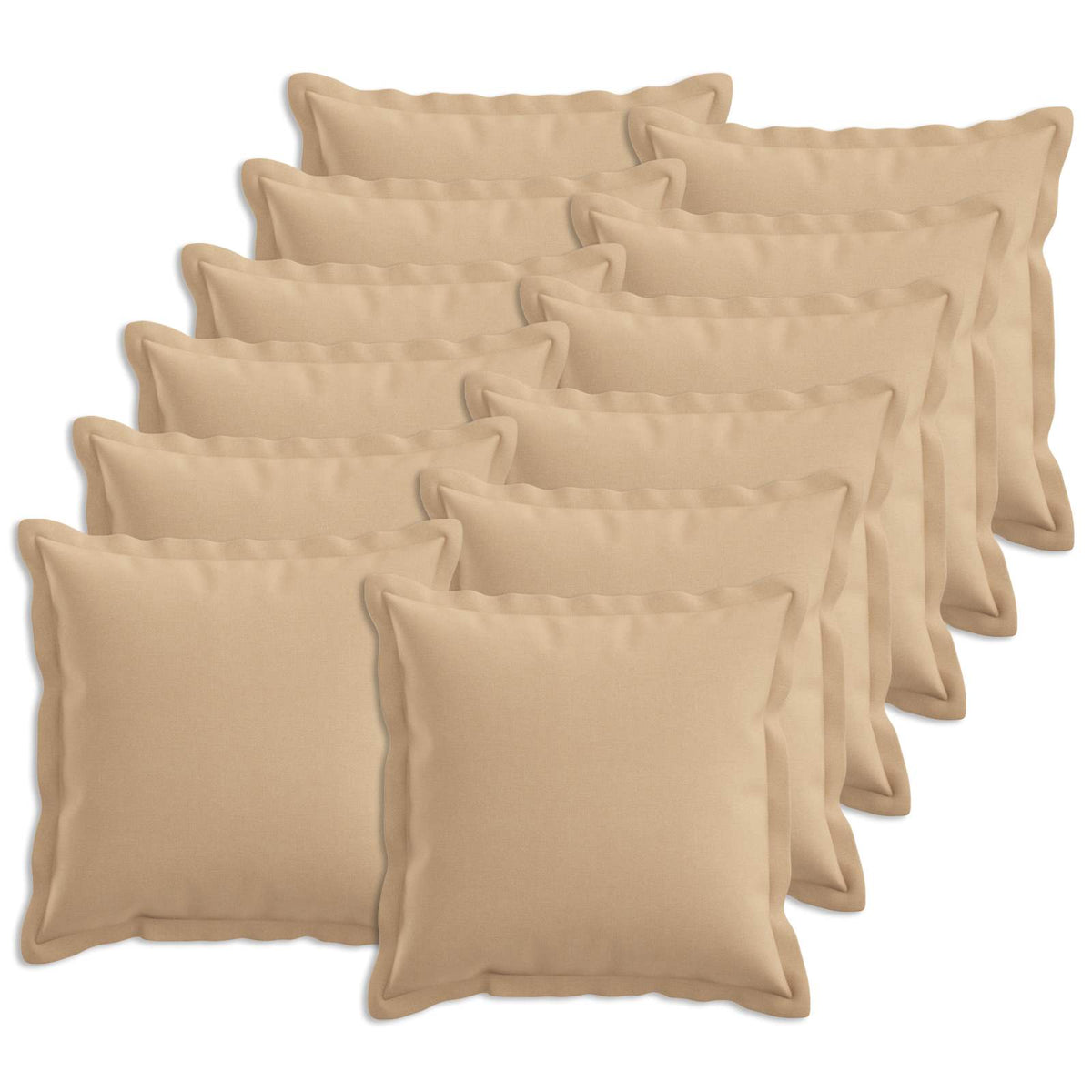 Cushion Cover 12 pcs HOUTEN Cream 40 x 40 cm Faux Linen