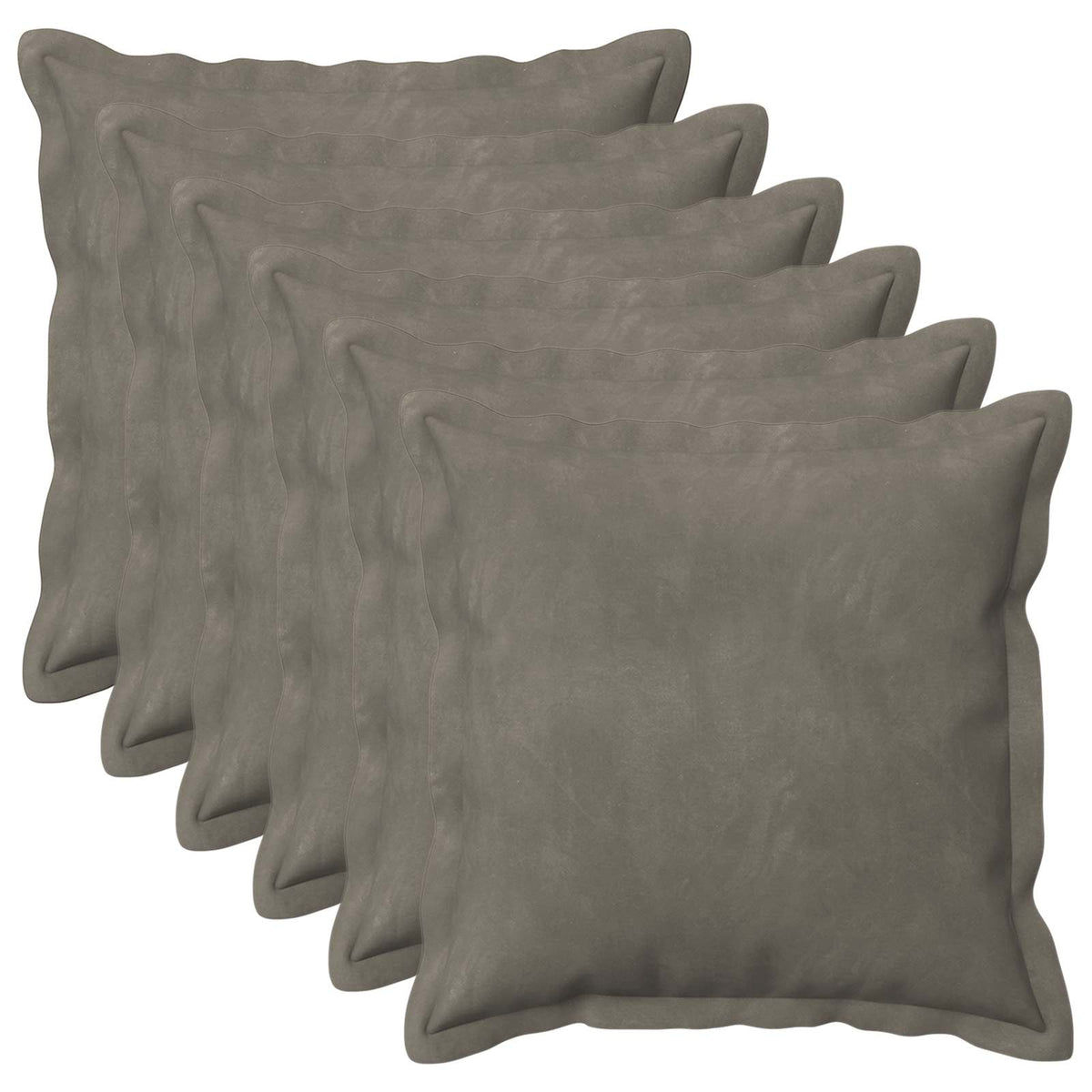 Cushion Cover 6 pcs HOUTEN Light Grey 40 x 40 cm Velvet