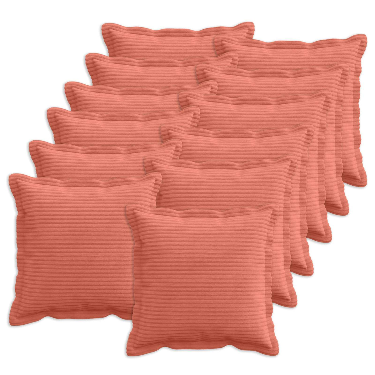 Cushion Cover 12 pcs HOUTEN Red Orange 40 x 40 cm Corduroy