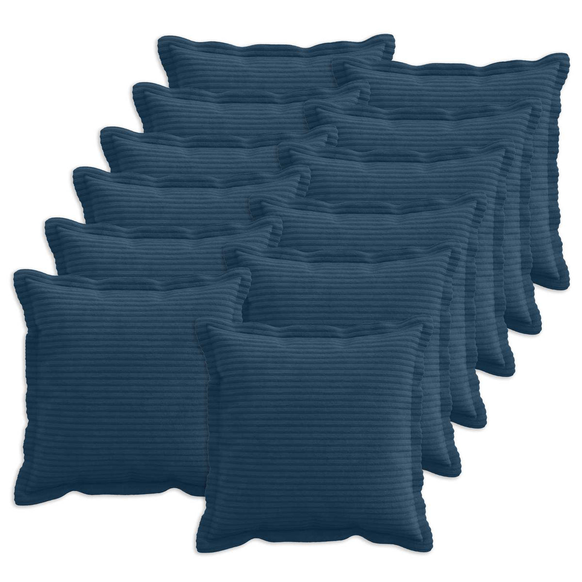 Cushion Cover 12 pcs HOUTEN Navy Blue 40 x 40 cm Corduroy