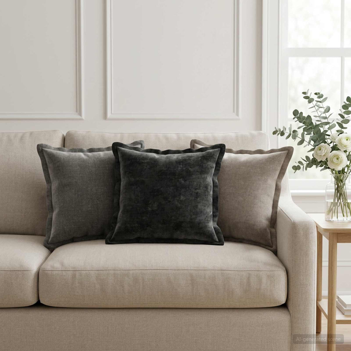 Cushion Cover 6 pcs HOUTEN Light Grey 40 x 40 cm