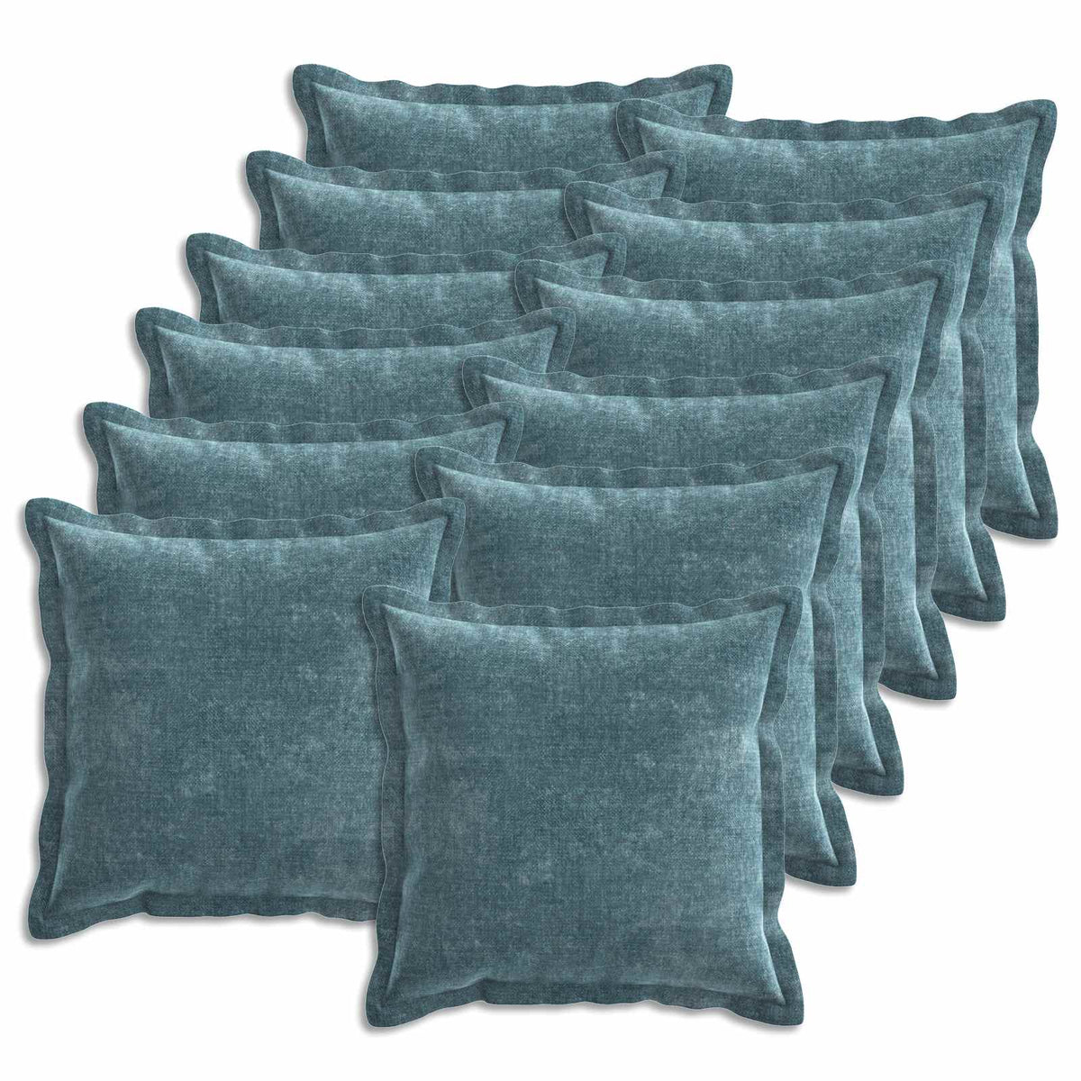 Cushion Cover 12 pcs HOUTEN Blue 40 x 40 cm Chenille Fabric