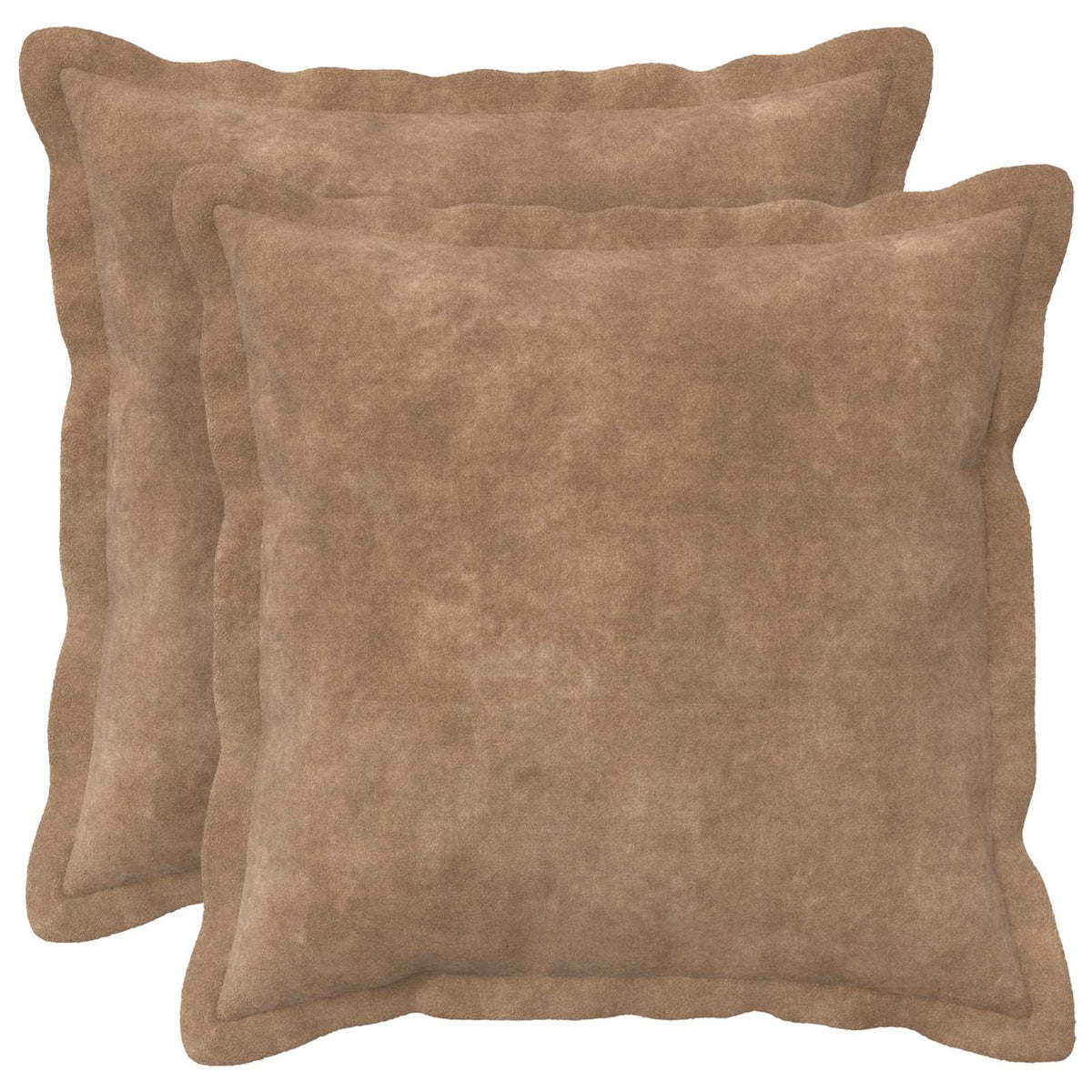 Cushion Cover 2 pcs HOUTEN Taupe 40 x 40 cm Microfiber Fleece