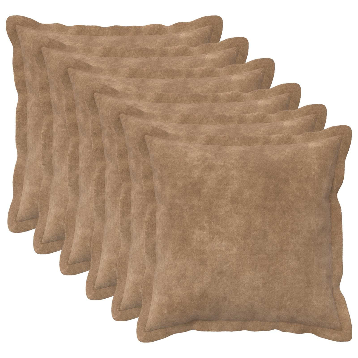 Cushion Cover 6 pcs HOUTEN Taupe 40 x 40 cm Microfiber Fleece