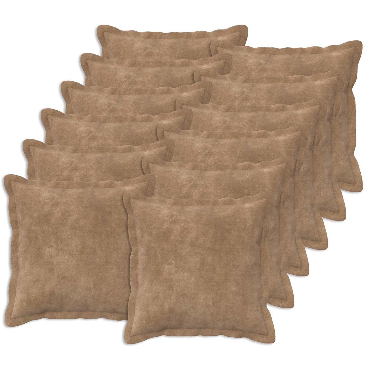 Cushion Cover 12 pcs HOUTEN Taupe 40 x 40 cm Microfiber Fleece