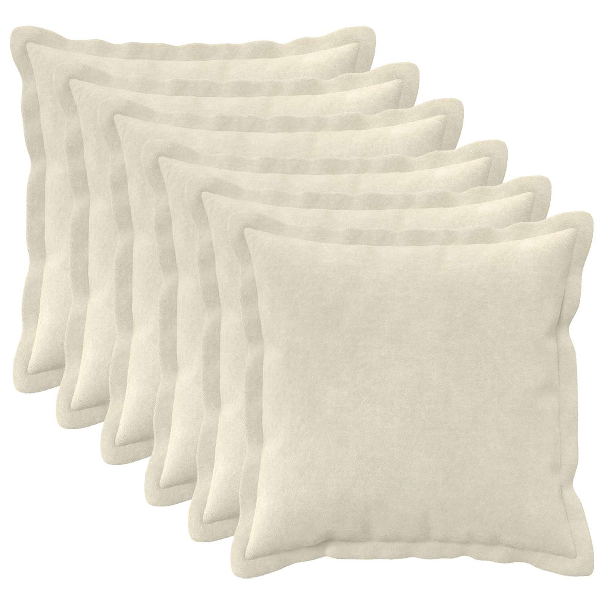 Cushion Cover 6 pcs HOUTEN Cream 40 x 40 cm Microfiber Fleece