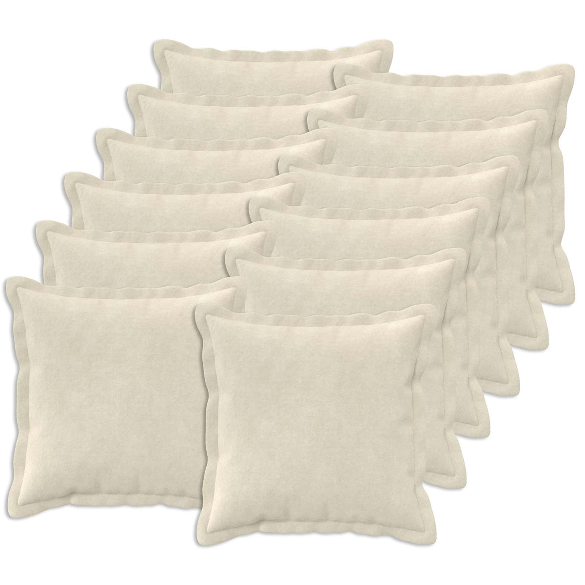 Cushion Cover 12 pcs HOUTEN Cream 40 x 40 cm Microfiber Fleece