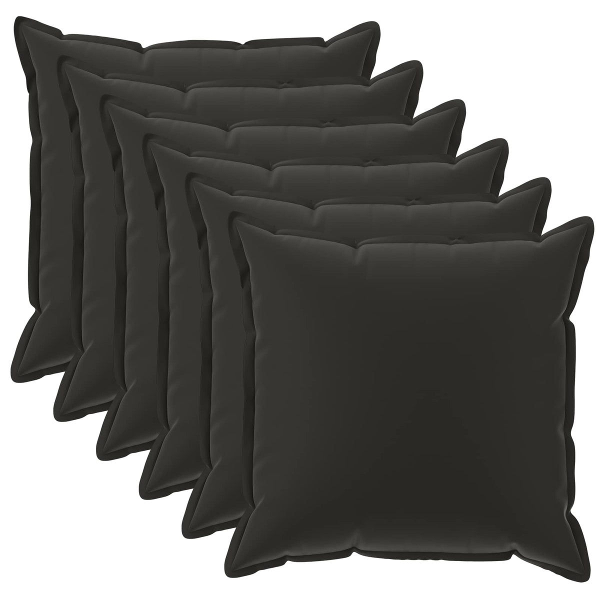 Cushion Cover 6 pcs HOUTEN Black 40 x 40 cm Polyester