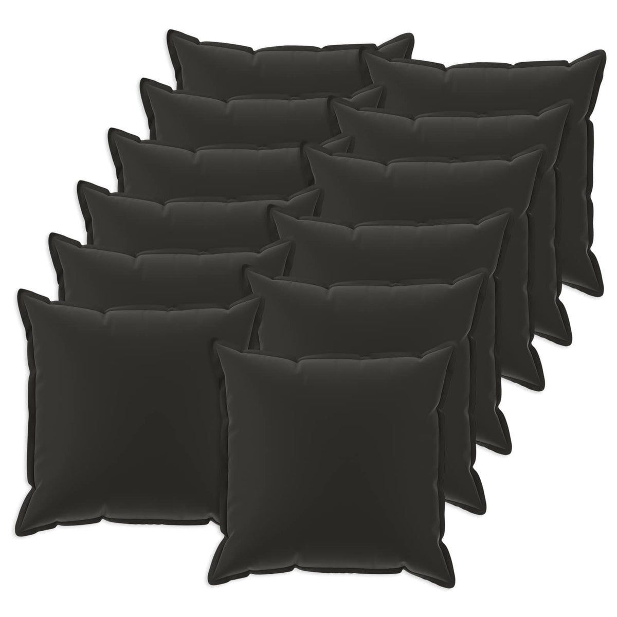 Cushion Cover 12 pcs HOUTEN Black 40 x 40 cm Polyester