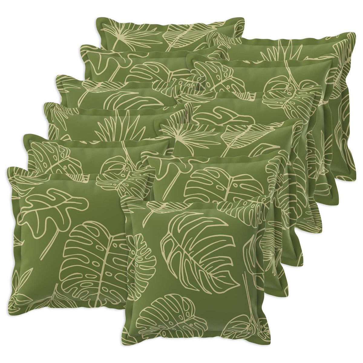 Cushion Cover 12 pcs HOUTEN Leaf Design 40 x 40 cm Polyester
