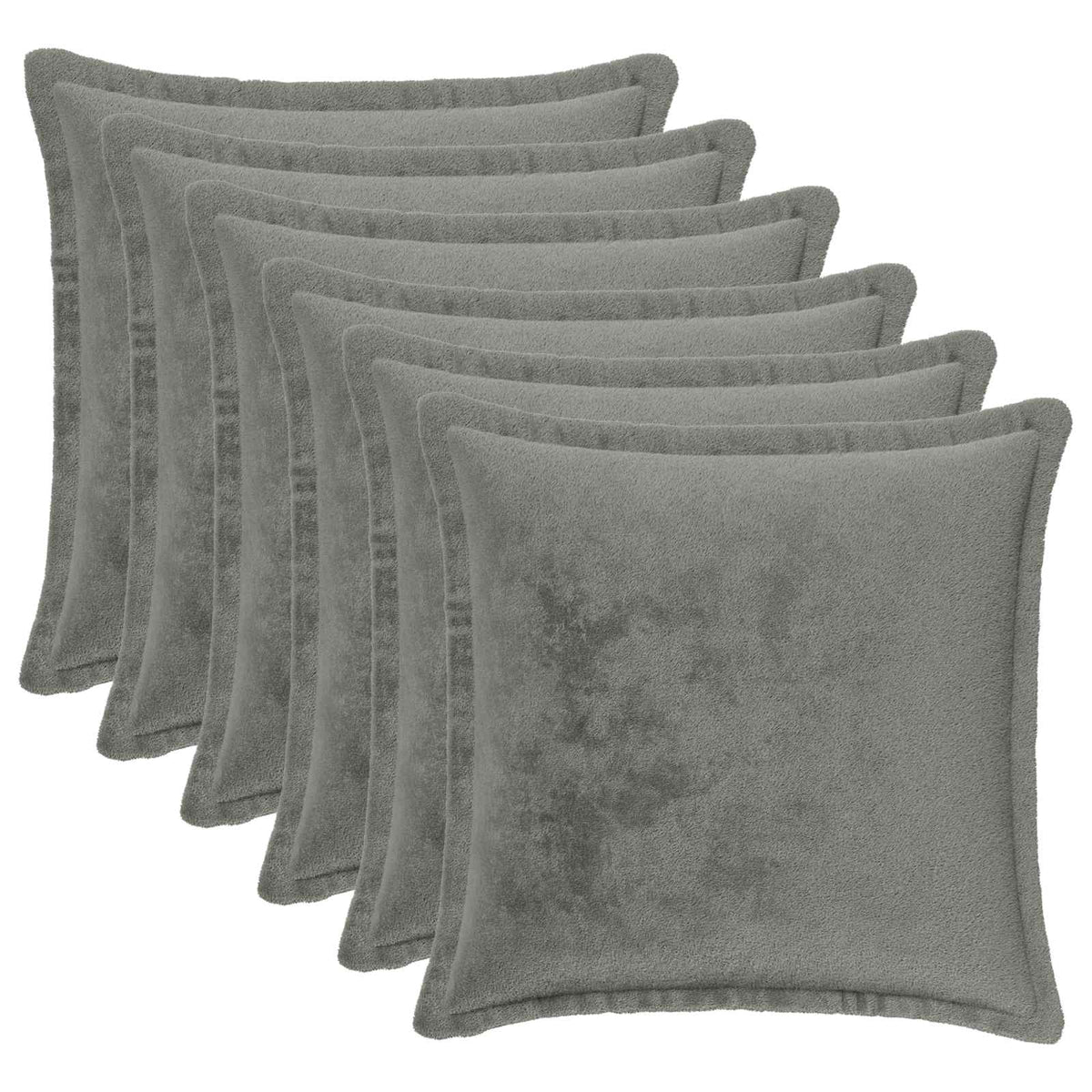 Cushion Cover 6 pcs HOUTEN Dark Grey 40 x 40 cm Flannel