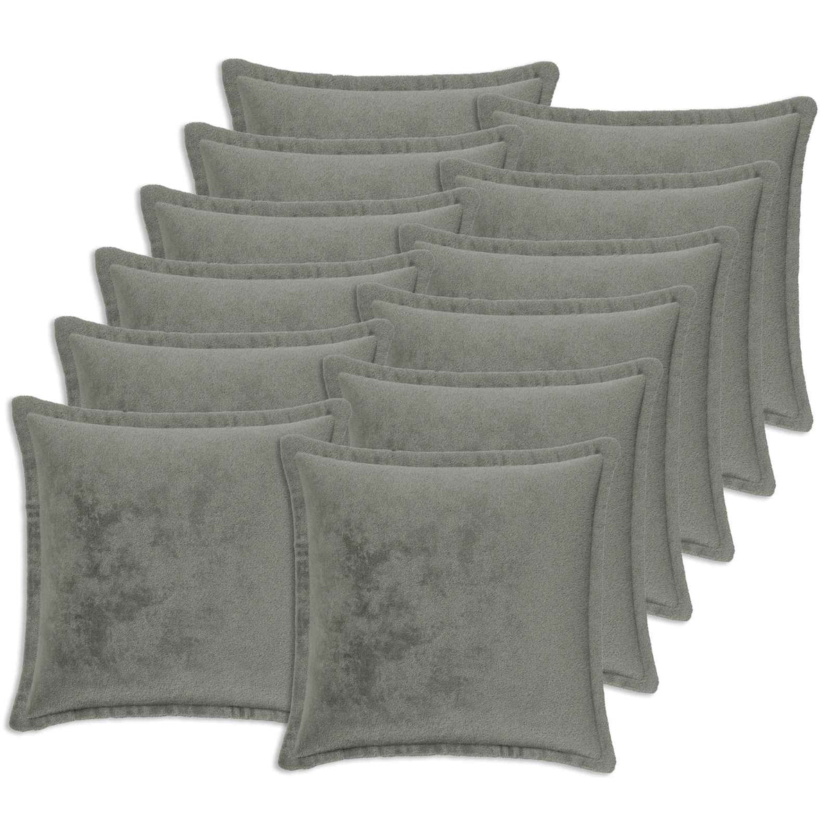 Cushion Cover 12 pcs HOUTEN Dark Grey 40 x 40 cm Flannel