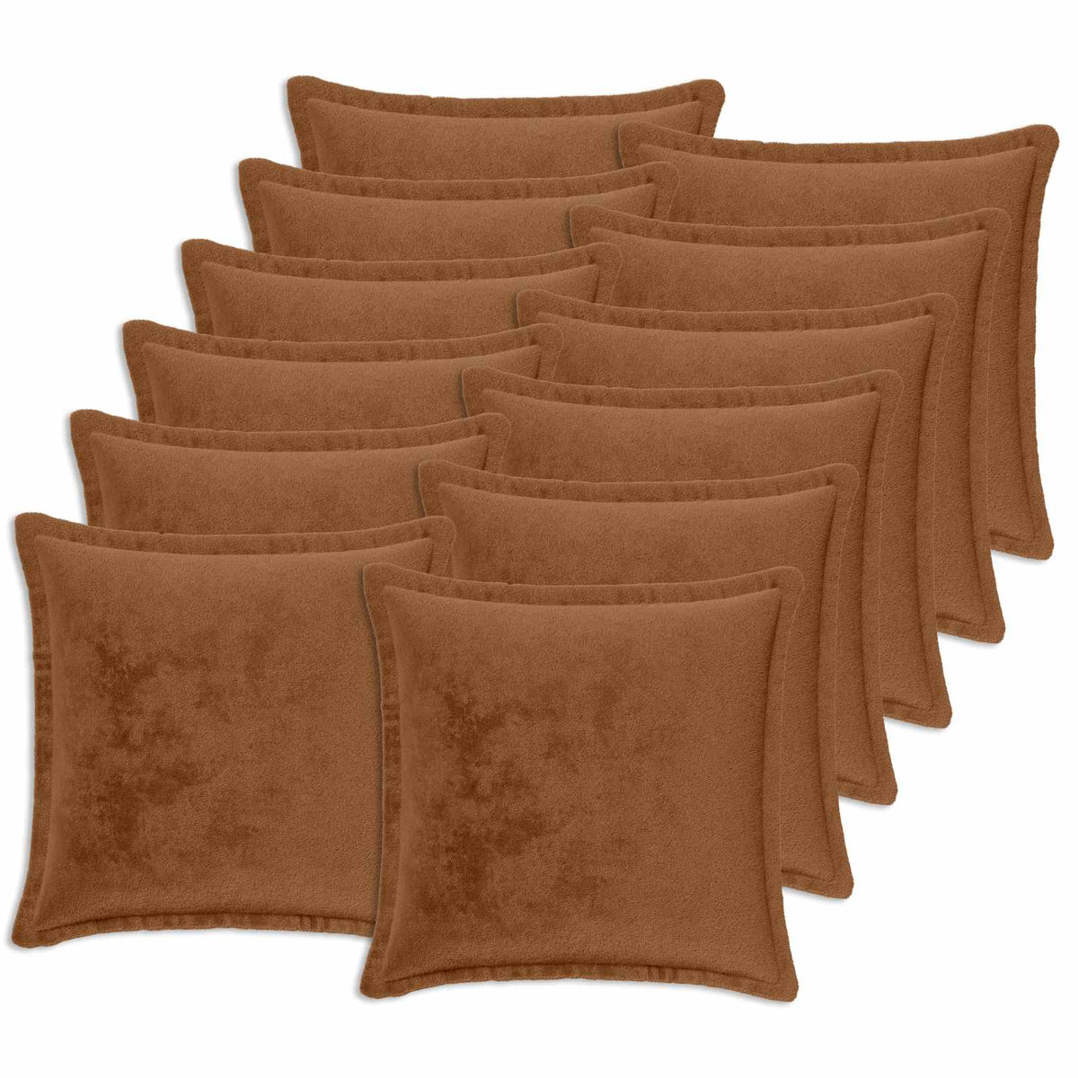 Cushion Cover 12 pcs HOUTEN Light Brown 40 x 40 cm Flannel