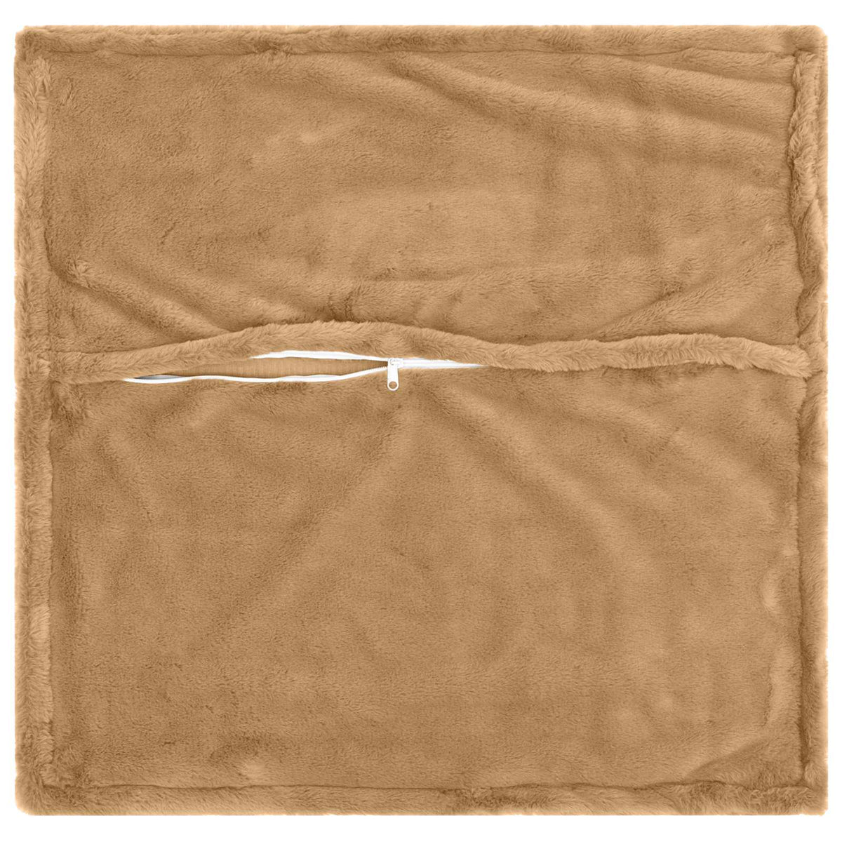 Cushion Cover 12 pcs HOUTEN Taupe 40 x 40 cm Faux Rabbit Fur