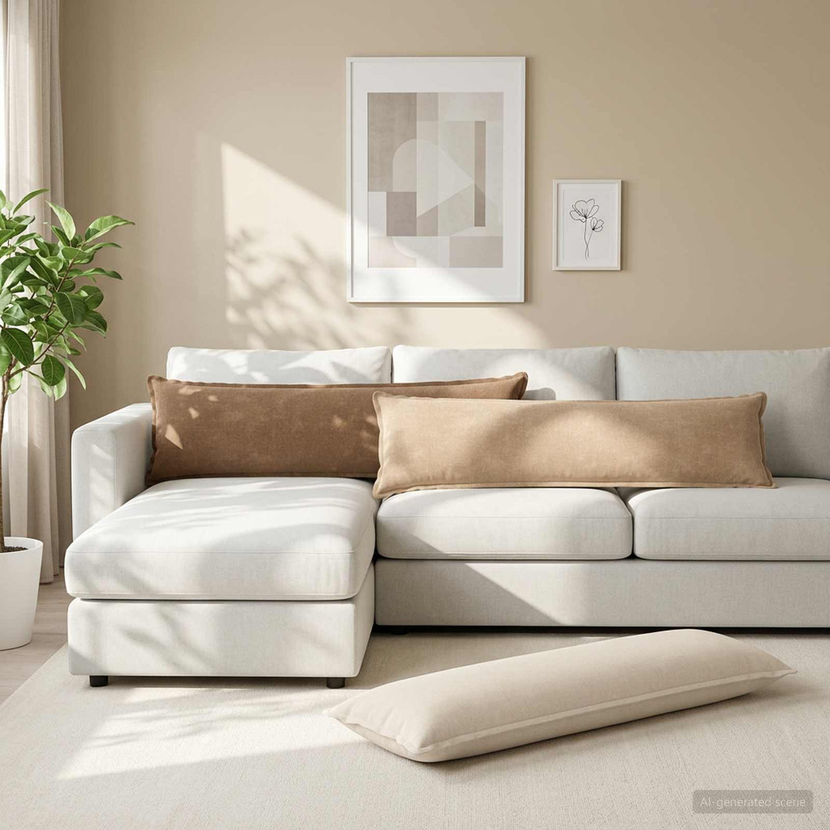 Cushion Cover HOUTEN Brown 40 x 145 cm Chenille Fabric