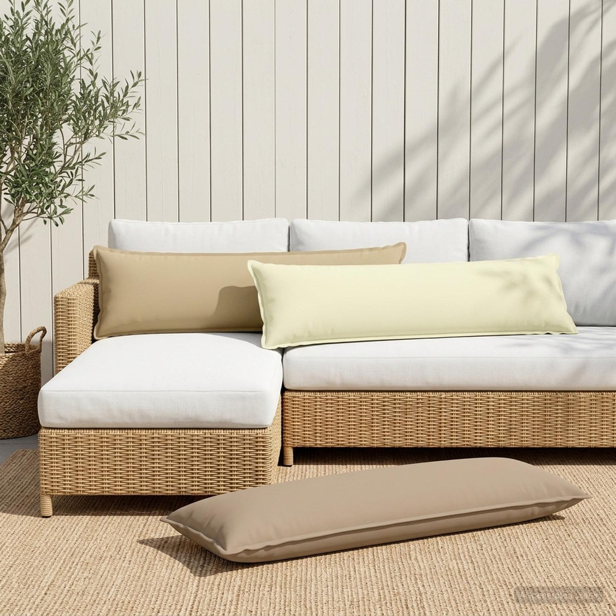 Cushion Cover HOUTEN Taupe 40 x 145 cm Polyester