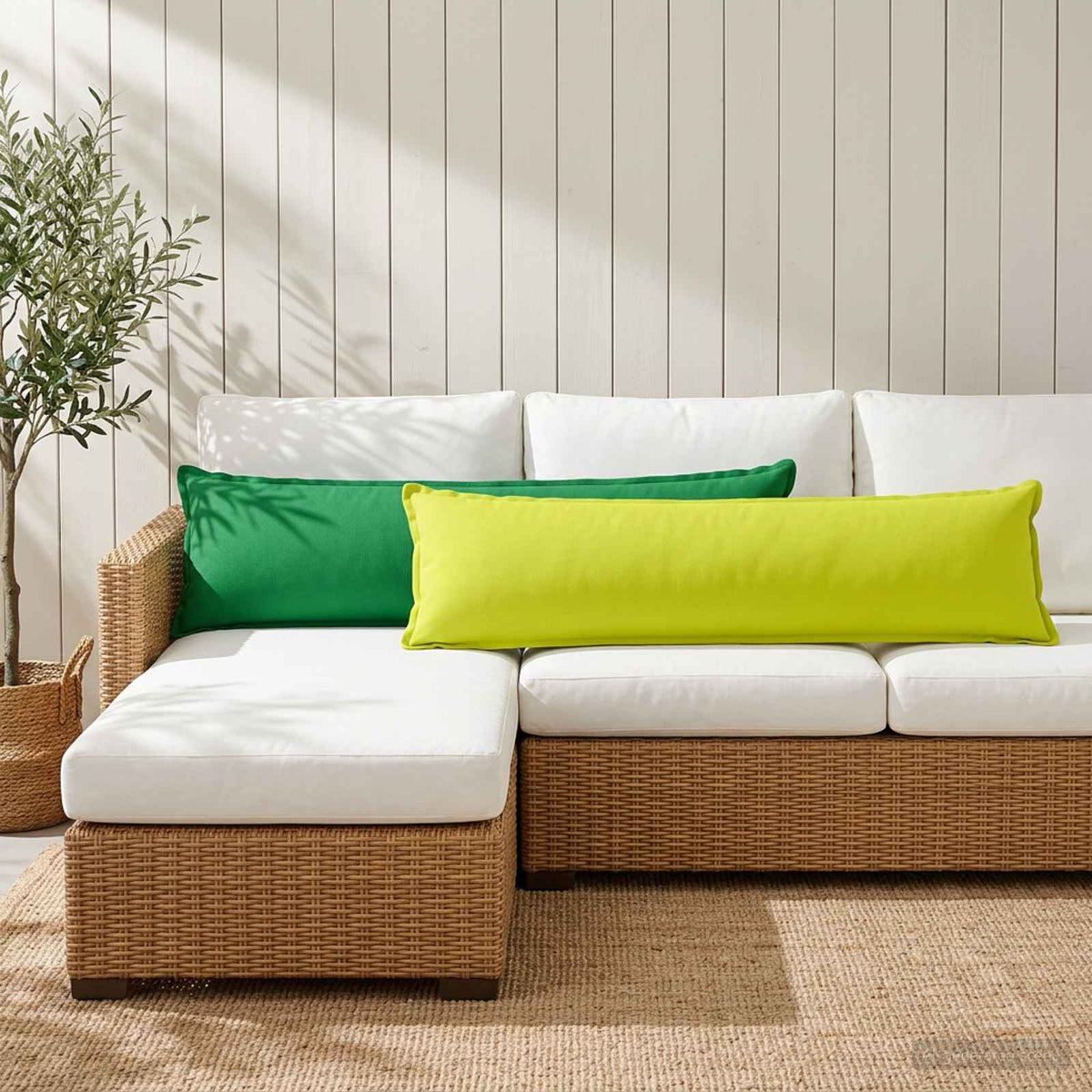 Cushion with Pillow HOUTEN 2 pcs Bright Green Polyester