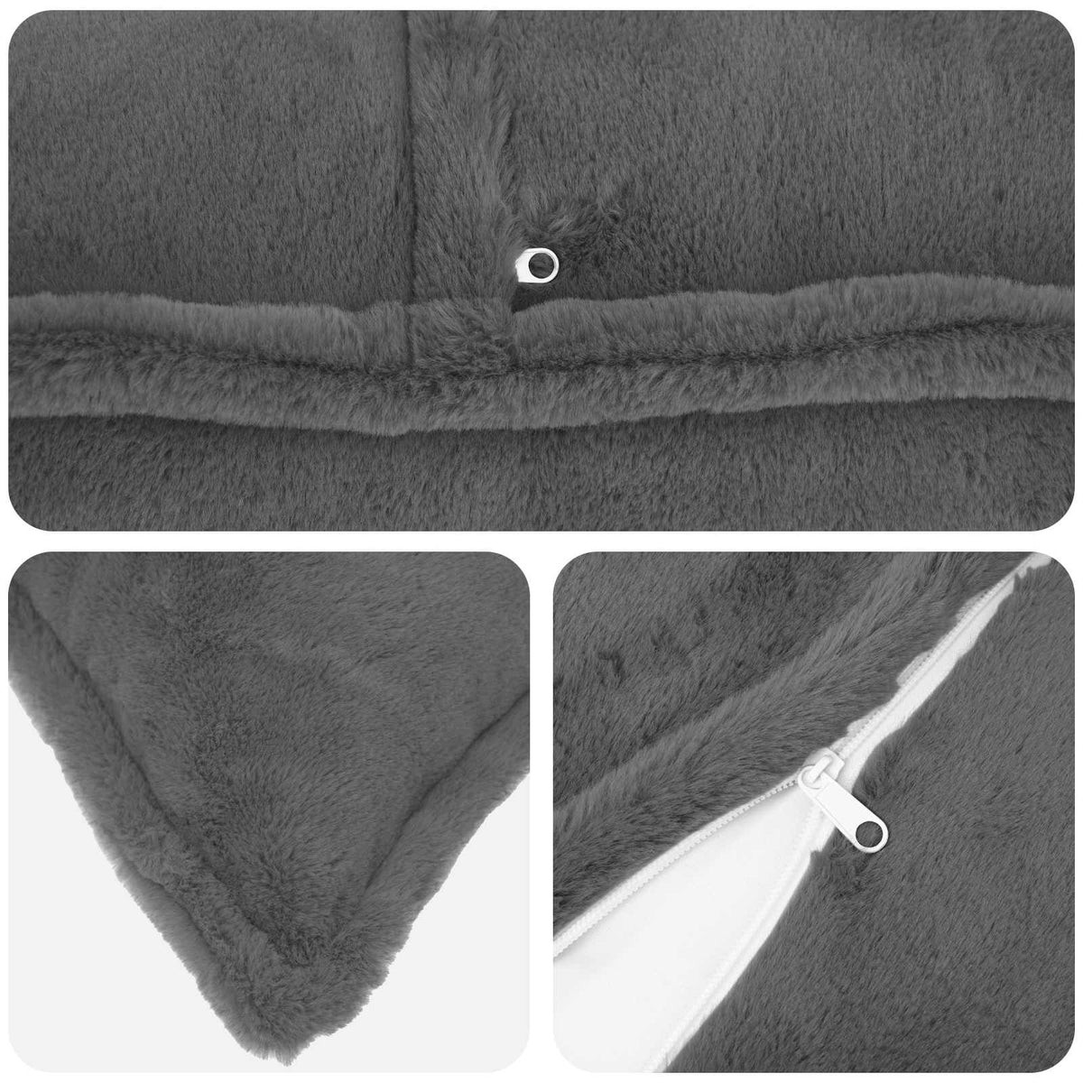 Cushion Cover 2 pcs HOUTEN Dark Grey 40 x 145 cm