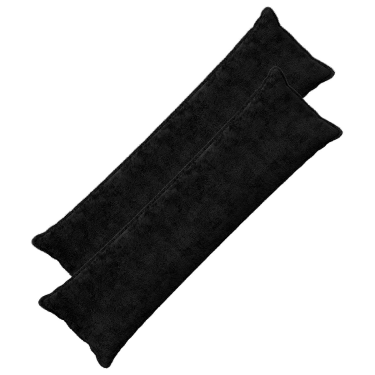 Cushion Cover 2 pcs HOUTEN Black 40 x 145 cm Faux Rabbit Fur