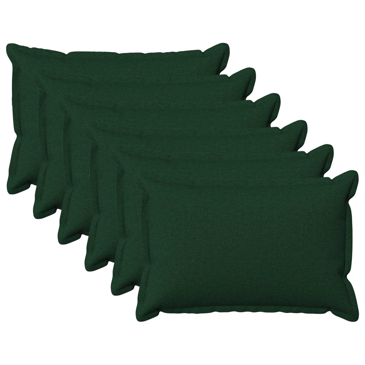 Cushion Cover 6 pcs HOUTEN Dark Green 40 x 60 cm Faux Linen