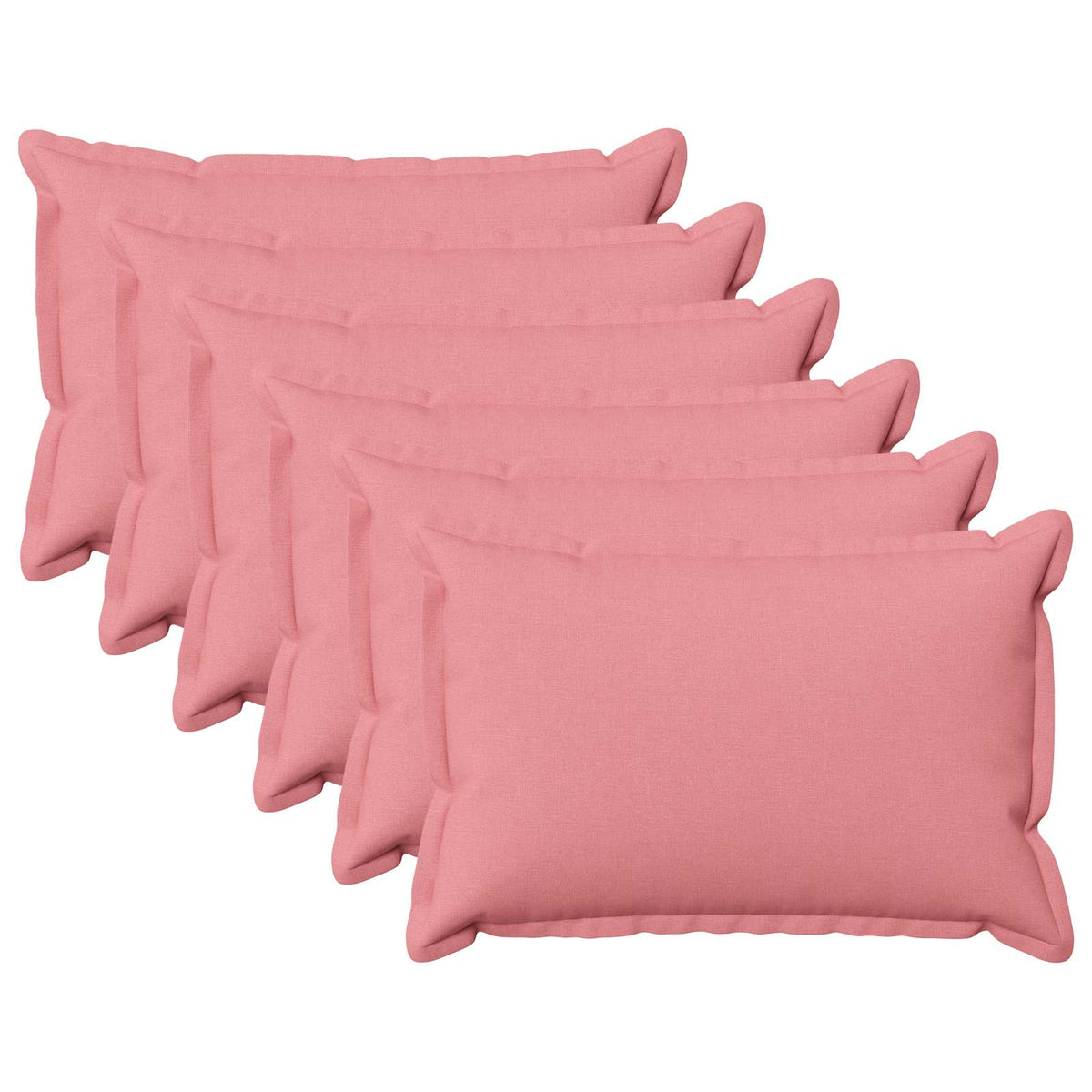 Cushion Cover 6 pcs HOUTEN Pink 40 x 60 cm Faux Linen