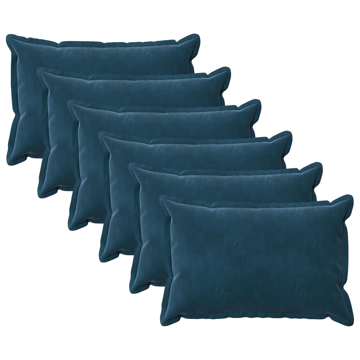 Cushion Cover 6 pcs HOUTEN Blue 40 x 60 cm Velvet