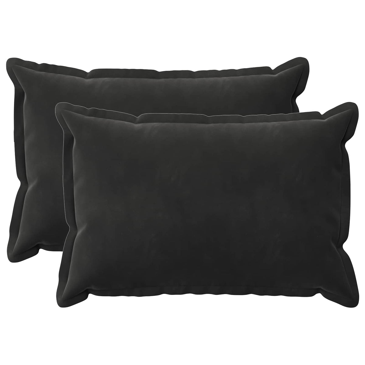 Cushion Cover 2 pcs HOUTEN Black 40 x 60 cm Velvet