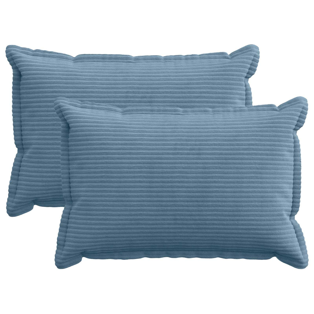 Cushion Cover 2 pcs HOUTEN Blue 40 x 60 cm Corduroy