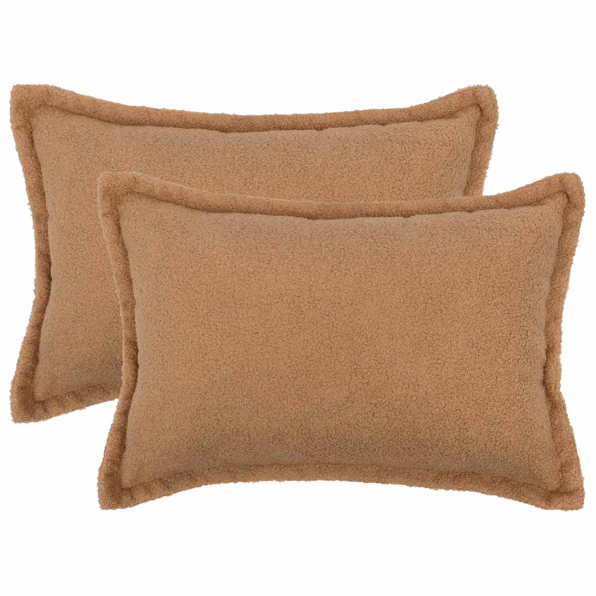Cushion Cover 2 pcs HOUTEN Beige 40 x 60 cm Bouclé